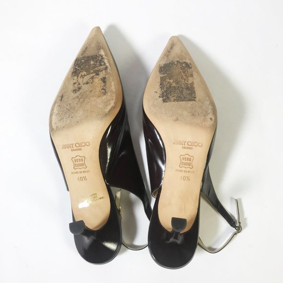 Jimmy Choo Short Heel Dark Brown Slingback - 40.5 - Picture 6 of 7